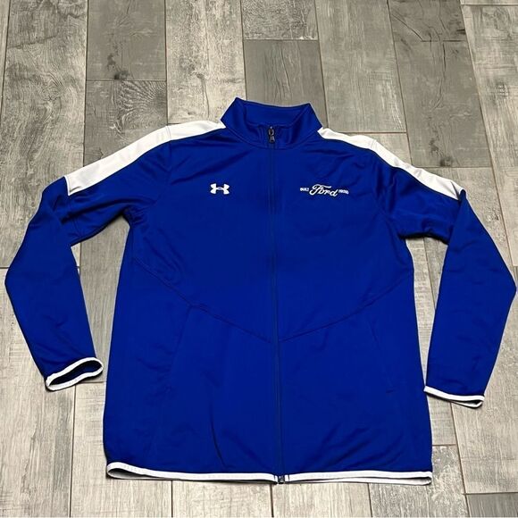 Under Armour Ford Motor Co Blue White Auto Embroidered Full Zip Loose Jacket M - Picture 7 of 13